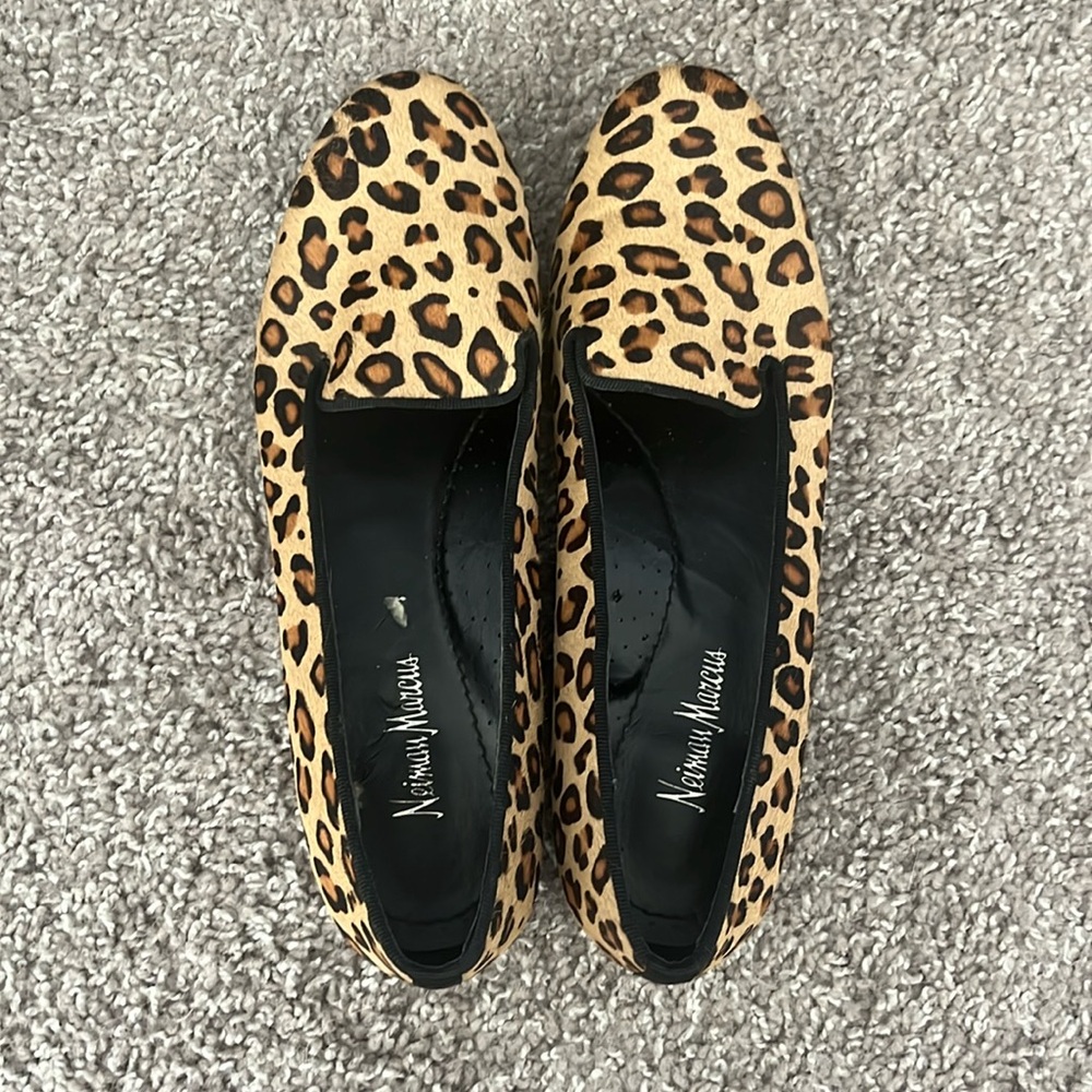 Neiman Marcus Calf Hair Cheetah Print Flats